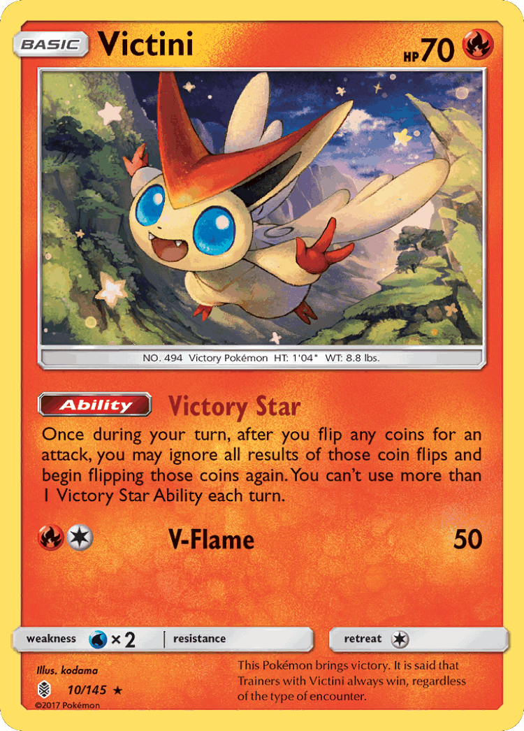 Victini #10 from Guardians Rising - Rare Holo - Illustrated by kodama