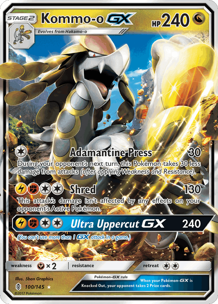 Kommo-o-GX #100 from Guardians Rising - Rare Holo GX - Illustrated by 5ban Graphics