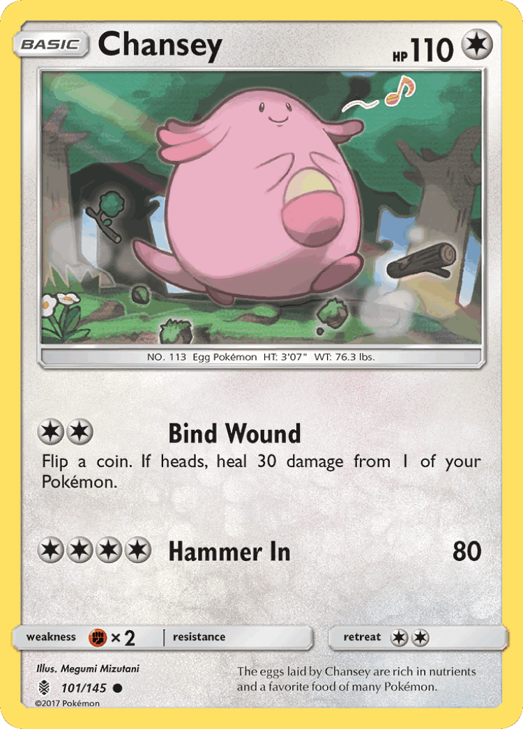 Chansey #101 from Guardians Rising - Common - Illustrated by Megumi Mizutani