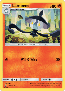 Lampent Pokémon TCG card art