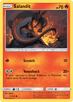 Salandit Pokémon TCG card art