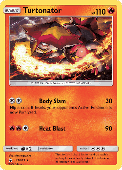 Turtonator Pokémon TCG card art