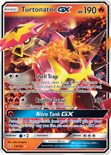 Turtonator-GX #18 from Guardians Rising - Rare Holo GX - Illustrated by 5ban Graphics