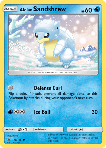 Alolan Sandshrew #19 from Guardians Rising - Common - Illustrated by Mizue