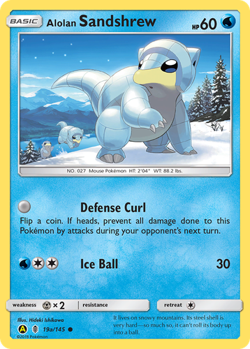 Alolan Sandshrew #19 from Guardians Rising - Common - Illustrated by Hideki Ishikawa