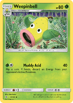 Weepinbell Pokémon TCG card art
