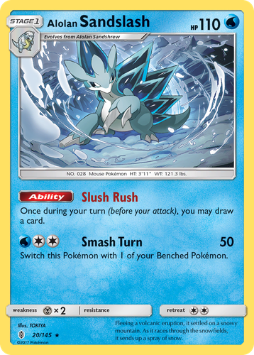Alolan Sandslash #20 from Guardians Rising - Rare - Illustrated by TOKIYA