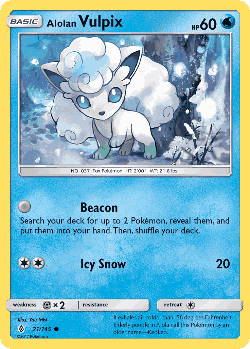 Alolan Vulpix Pokémon TCG card art