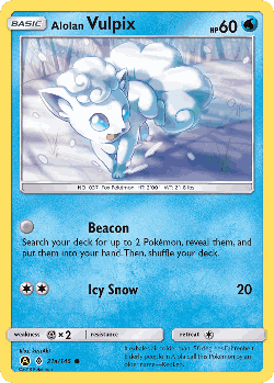 Alolan Vulpix Pokémon TCG card art