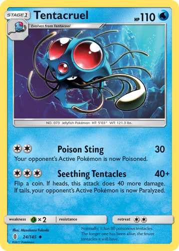 Tentacruel #24 from Guardians Rising - Uncommon - Illustrated by Masakazu Fukuda