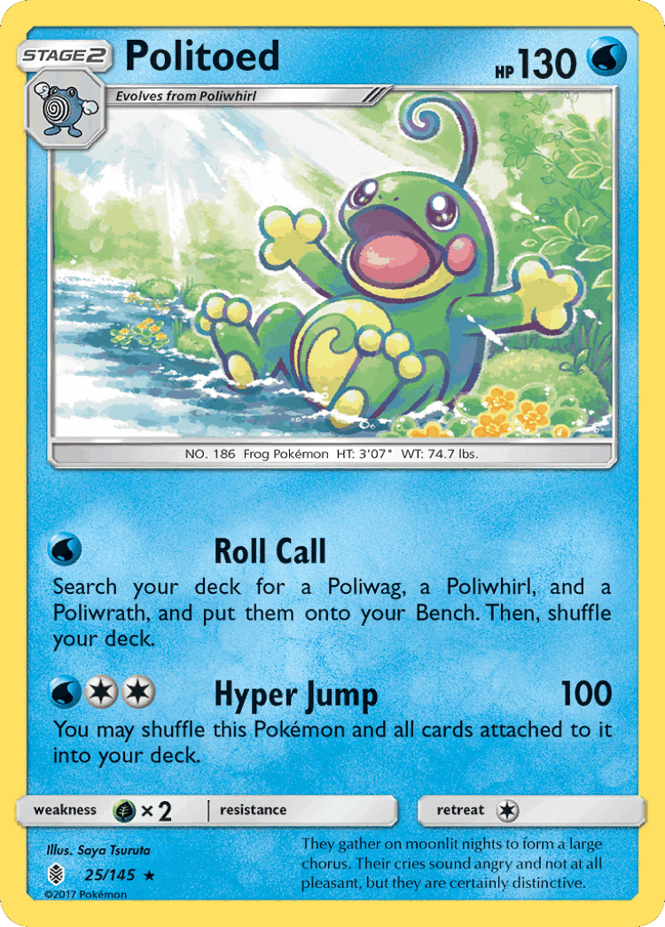 Politoed #25 from Guardians Rising - Rare Holo - Illustrated by Saya Tsuruta