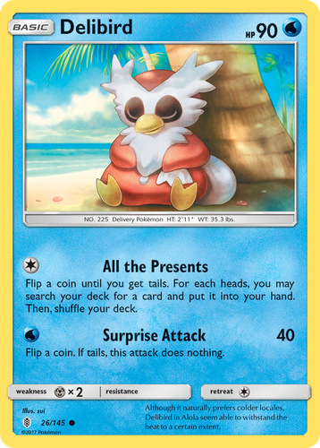 Delibird #26 from Guardians Rising - Common - Illustrated by sui