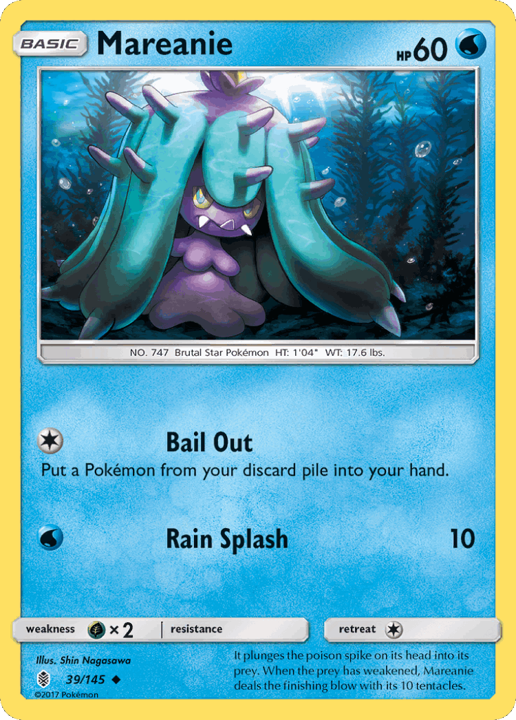 Mareanie #39 from Guardians Rising - Uncommon - Illustrated by Shin Nagasawa