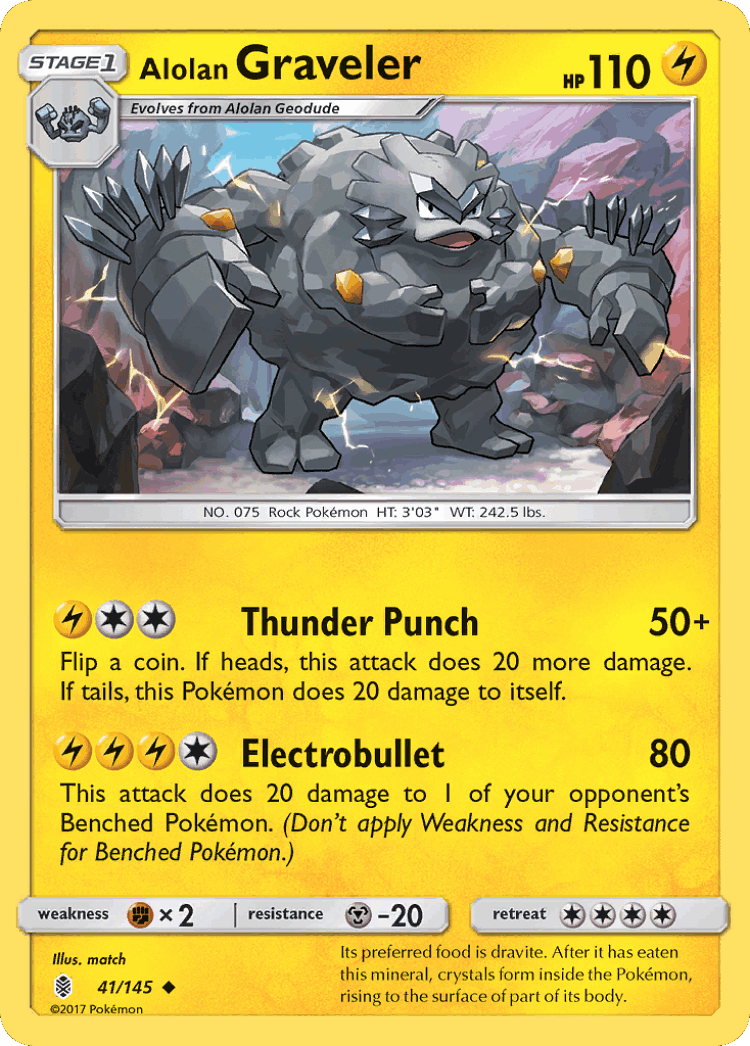 Alolan Graveler #41 from Guardians Rising - Uncommon - Illustrated by match