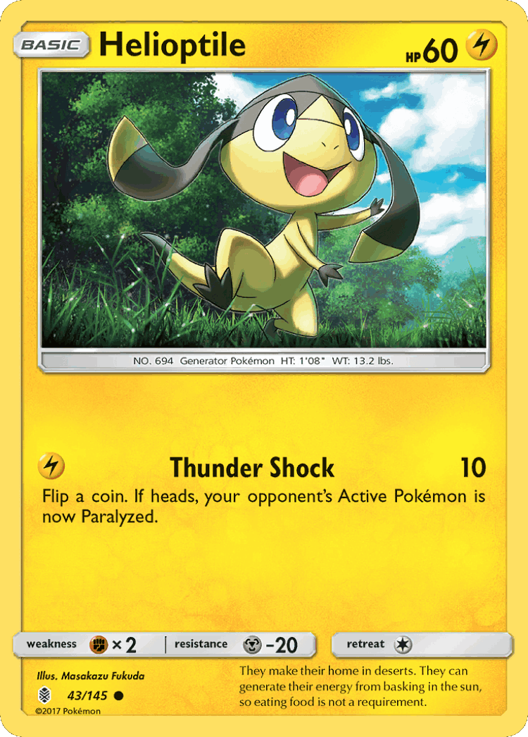Helioptile #43 from Guardians Rising - Common - Illustrated by Masakazu Fukuda