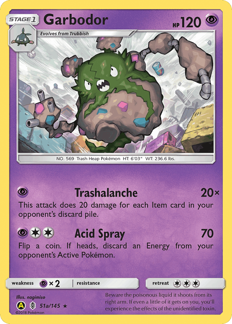 Garbodor #51 from Guardians Rising - Rare - Illustrated by nagimiso