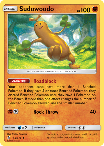 Sudowoodo #66 from Guardians Rising - Uncommon - Illustrated by Hajime Kusajima