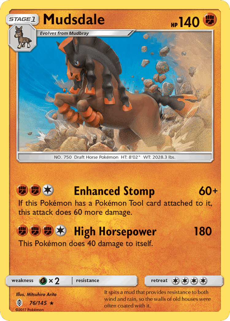 Mudsdale #76 from Guardians Rising - Rare Holo - Illustrated by Mitsuhiro Arita