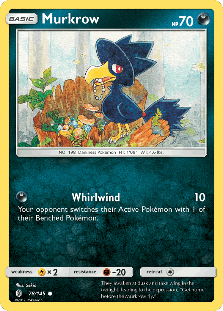 Murkrow #78 from Guardians Rising - Common - Illustrated by Sekio