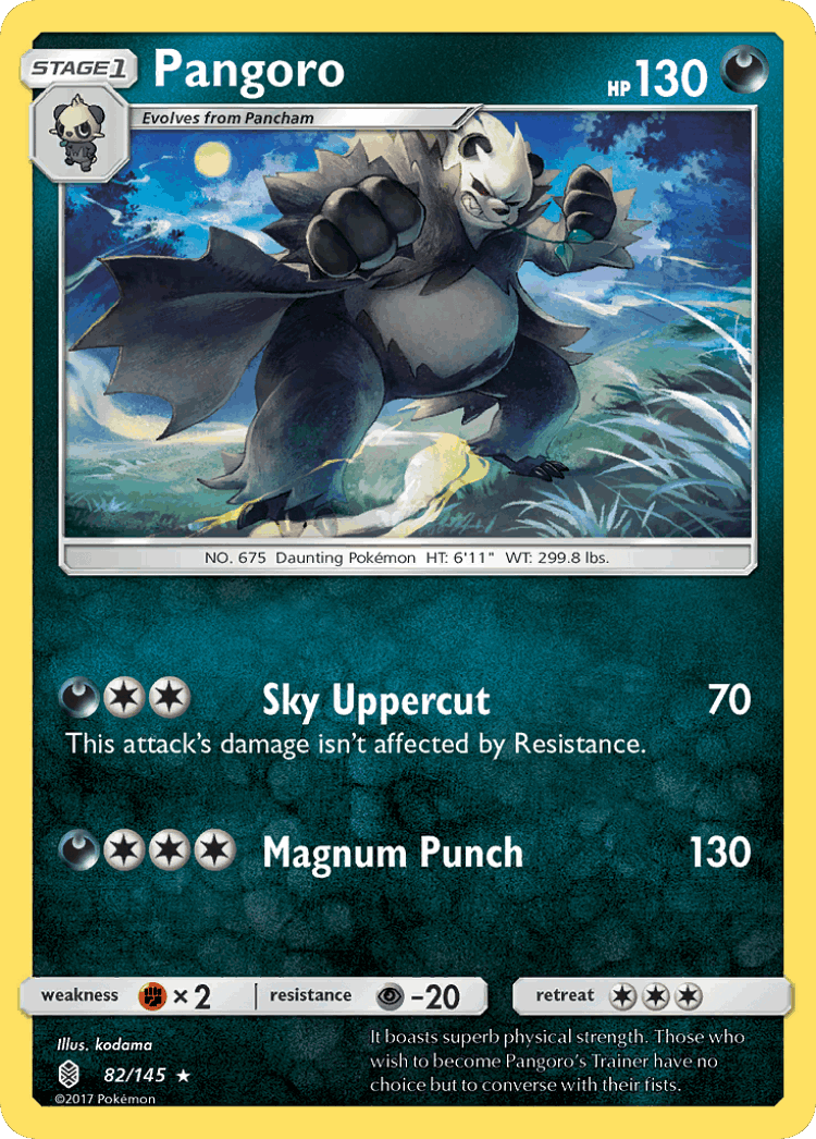 Pangoro #82 from Guardians Rising - Rare - Illustrated by kodama