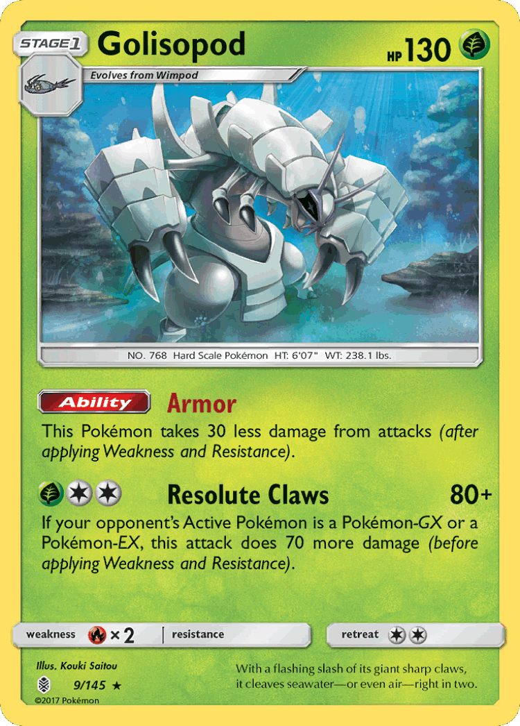 Golisopod #9 from Guardians Rising - Rare Holo - Illustrated by Kouki Saitou