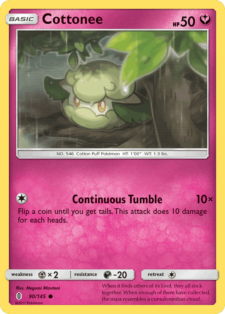 Cottonee #90 from Guardians Rising - Common - Illustrated by Megumi Mizutani
