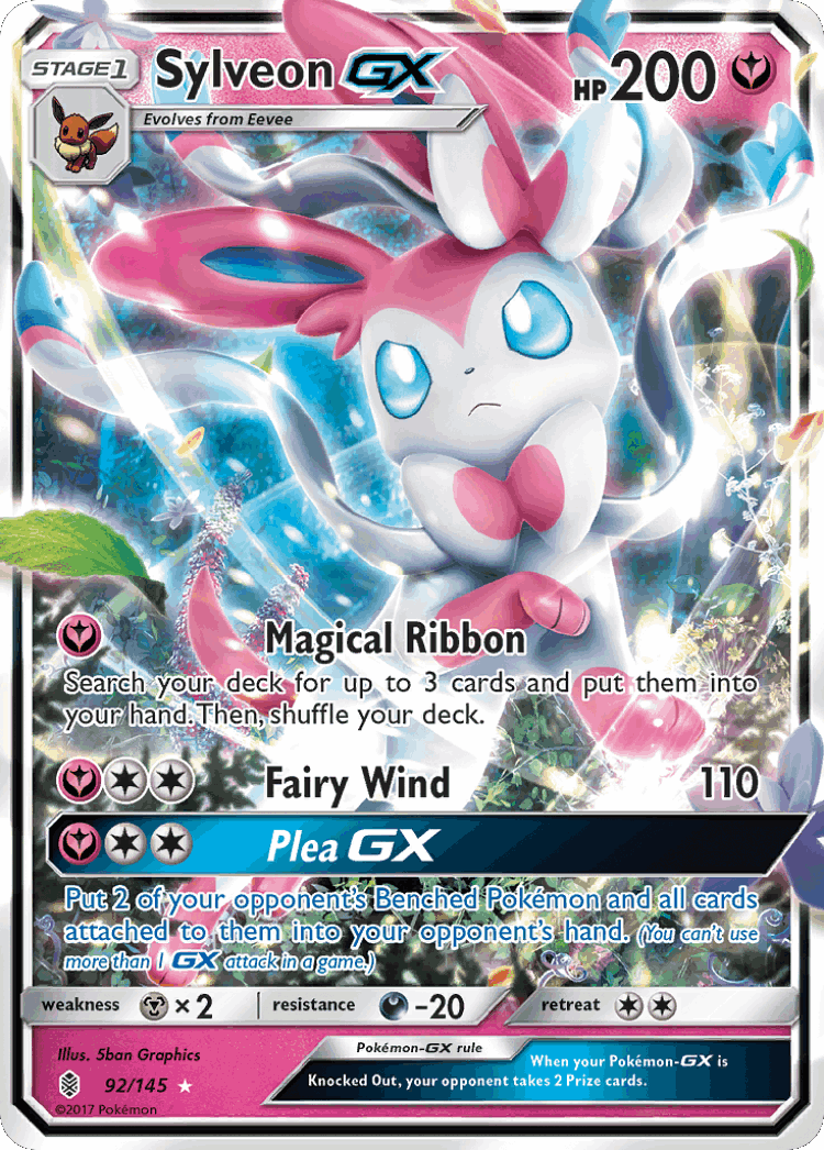Sylveon-GX #92 from Guardians Rising - Rare Holo GX - Illustrated by 5ban Graphics