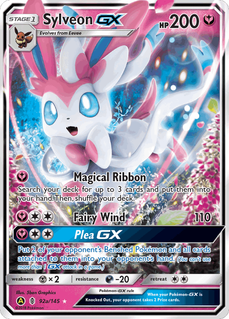 Sylveon-GX #92 from Guardians Rising - Rare Holo GX - Illustrated by 5ban Graphics