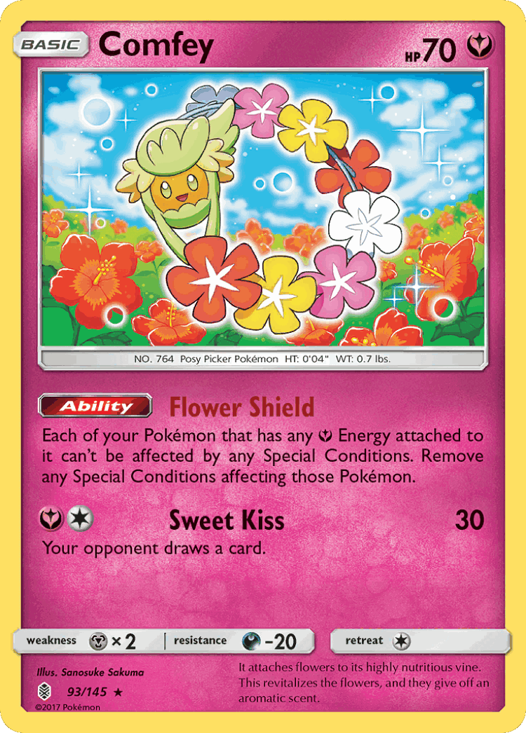 Comfey #93 from Guardians Rising - Rare Holo - Illustrated by Sanosuke Sakuma