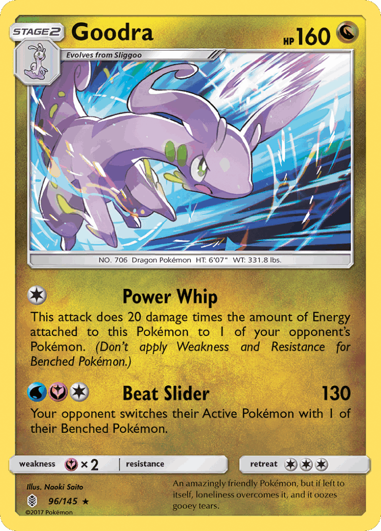 Goodra #96 from Guardians Rising - Rare Holo - Illustrated by Naoki Saito