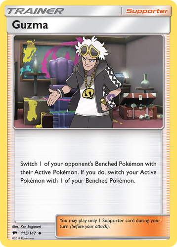Guzma #115 from Burning Shadows - Uncommon - Illustrated by Ken Sugimori