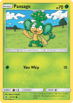 Pansage Pokémon TCG card art