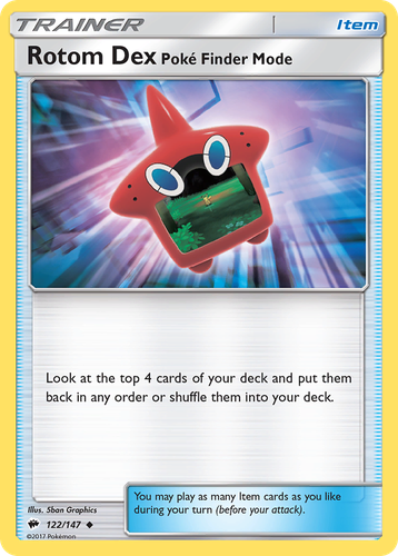Rotom Dex Poké Finder Mode 122, Burning Shadows