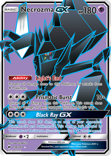 Necrozma-GX #134 from Burning Shadows - Rare Ultra - Illustrated by 5ban Graphics