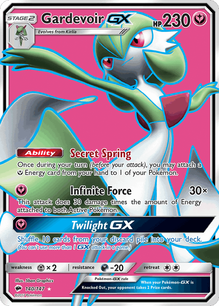 Gardevoir-GX #140 from Burning Shadows - Rare Ultra - Illustrated by 5ban Graphics