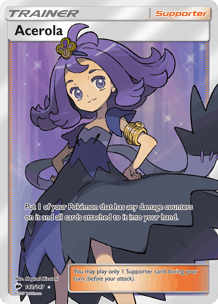 Acerola #142 from Burning Shadows - Rare Ultra - Illustrated by Megumi Mizutani