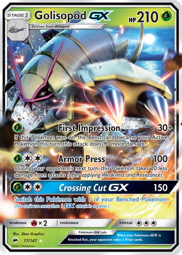 Golisopod-GX #17 from Burning Shadows - Rare Holo GX - Illustrated by 5ban Graphics