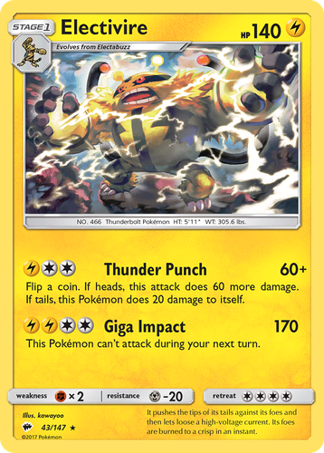 Electivire 43, Burning Shadows