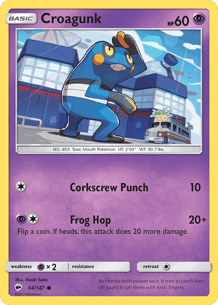Croagunk #54 from Burning Shadows - Common - Illustrated by Naoki Saito