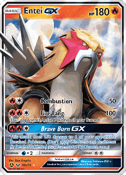Entei-GX Pokémon TCG card art