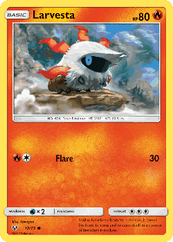 Larvesta Pokémon TCG card art