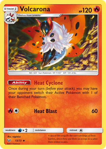 Volcarona #13 from Shining Legends - Uncommon - Illustrated by nagimiso