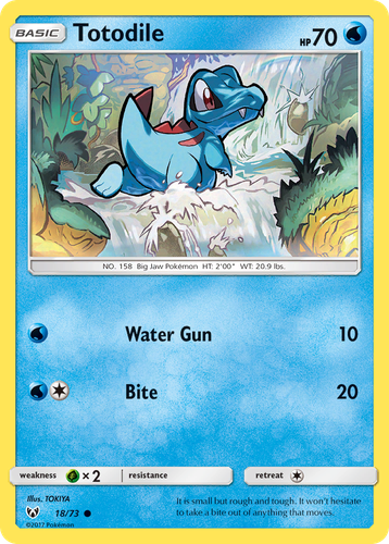 Totodile #18 from Shining Legends - Common - Illustrated by TOKIYA