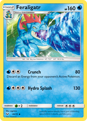 Feraligatr #20 from Shining Legends - Uncommon - Illustrated by nagimiso