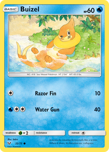 Buizel #22 from Shining Legends - Common - Illustrated by Sekio