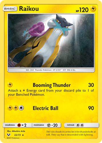 Raikou #32 from Shining Legends - Rare Holo - Illustrated by Mitsuhiro Arita