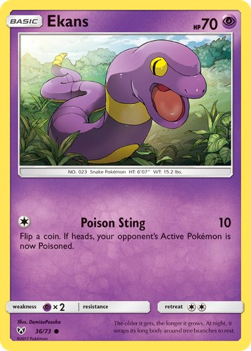 Ekans #36 from Shining Legends - Common - Illustrated by DemizuPosuka