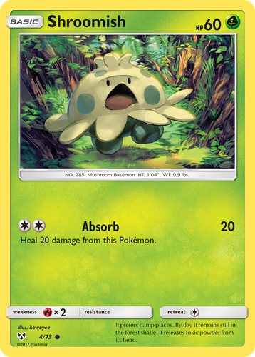 Shroomish #4 from Shining Legends - Common - Illustrated by kawayoo