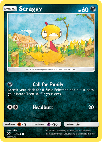 Scraggy #50 from Shining Legends - Common - Illustrated by Sekio