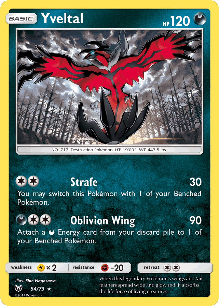 Yveltal #54 from Shining Legends - Rare Holo - Illustrated by Shin Nagasawa